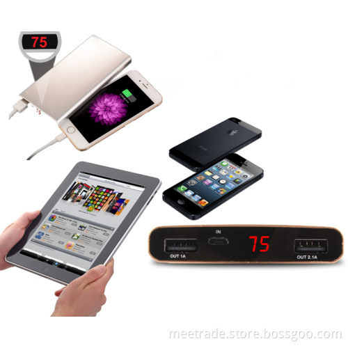 30000 mAh daul USB output portable phone charger smart LCD display power bank